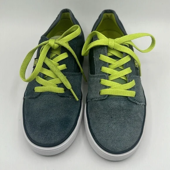 DC W TONIK Shoes - Blue Gray Suede Lime Laces Boys Size 7 - Picture 11 of 13